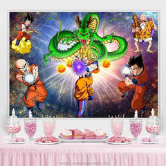 Lofaris Cool Dragon Galaxy Boys Birthday Party Backdrop