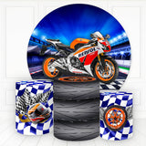 Load image into Gallery viewer, Lofaris Cool Hot Wheels Motorcycle Round Backdrop Kit For Boy