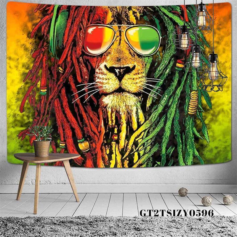 Lofaris Cool Lion Animal Painting Style 3D Printed Wall Tapestry