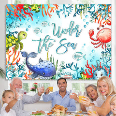 Lofaris Coral Whale Fish Under The Sea Birthday Backdrop