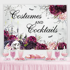 Lofaris Costumer and Cocktails Skeleton Halloween Backdrop