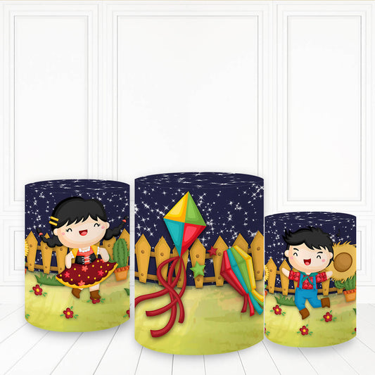 Lofaris Countryside Kids Pillar Wrap Night Kites Cylinder Cover