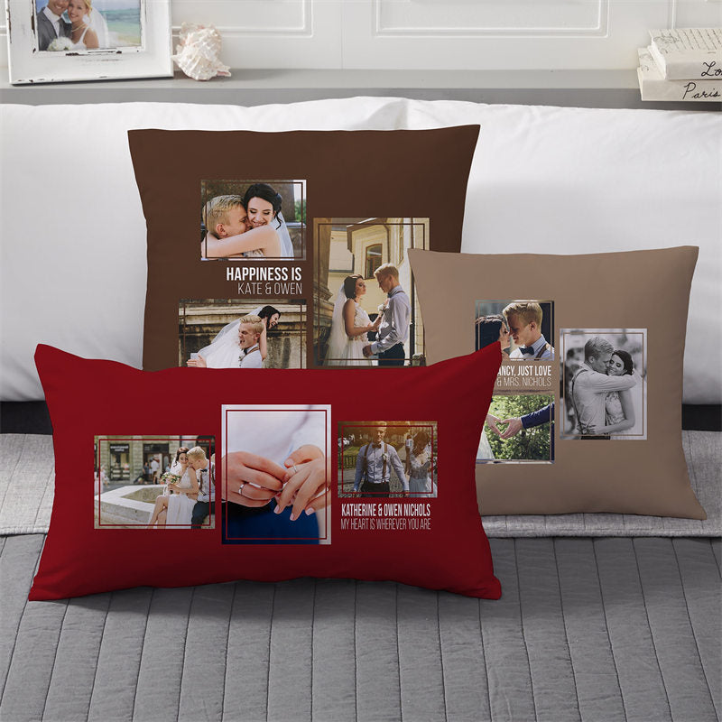 Lofaris Couple Personalized Pillow With Photo Collage Gift