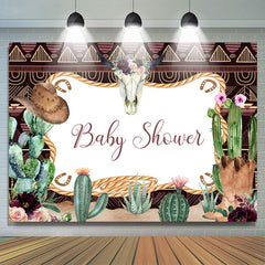 Lofaris Cowboy And Green Cactus Baby Shower Backdrop For Boy