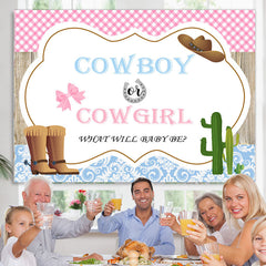 Lofaris Cowboy Or Cowgirl What Will Be Baby Shower Backdrop