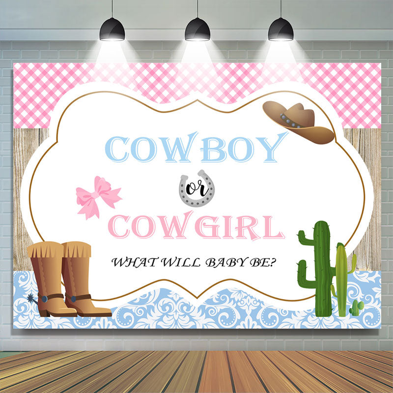 Lofaris Cowboy Or Cowgirl What Will Be Baby Shower Backdrop
