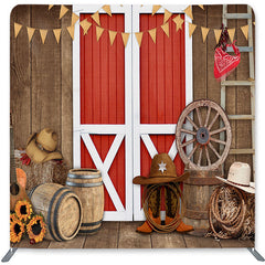 Lofaris Cowboy Theme Wood Double-Sided Backdrop for Birthday