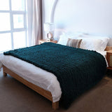 Load image into Gallery viewer, Lofaris Cozy Peacock Green Chunky Knitted Weighted Blanket