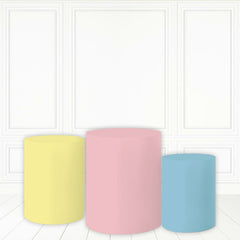 Lofaris Creamy Color Plinth Cover Pink Yellow Blue Cake Table