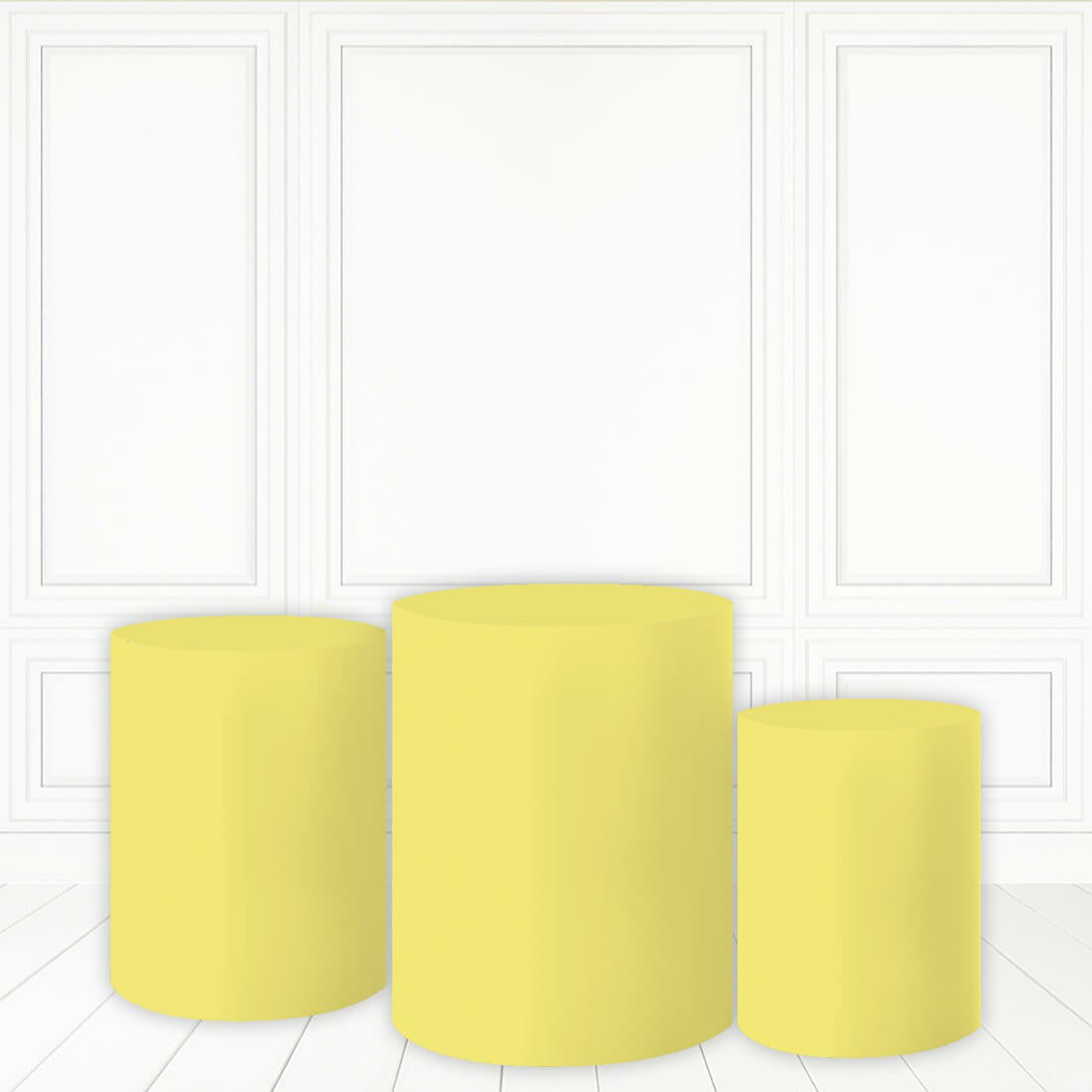 Lofaris Creamy Yellow Pedestal Cover Printed Fabric Cake Table