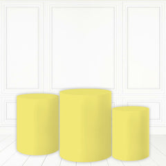 Lofaris Creamy Yellow Pedestal Cover Printed Fabric Cake Table