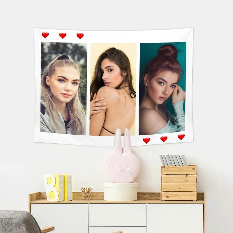 Lofaris Create Your Own Photo Collage Custom Wall Tapestry
