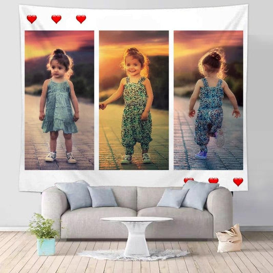 Lofaris Create Your Own Photo Collage Custom Wall Tapestry