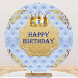 Load image into Gallery viewer, Lofaris Crown Diamond Circle Happy Birthday Backdrop For Boy