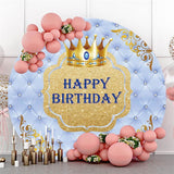 Load image into Gallery viewer, Lofaris Crown Diamond Circle Happy Birthday Backdrop For Boy