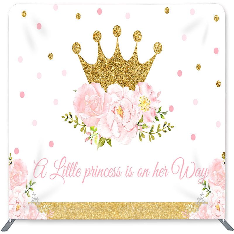 Lofaris Crown Flower Double-Sided Backdrop for Baby Shower