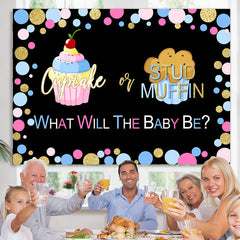 Lofaris Cupcake Or Stud Muffin Gender Backdrop For Baby Shower