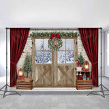 Load image into Gallery viewer, Lofaris Curtain Christmas Wreath Backdrop For Party