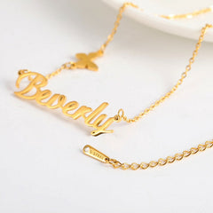 Lofaris Custom 18k Gold Plated Butterfly Name Necklace