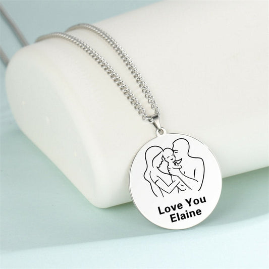 Lofaris Custom 18k Gold Plated Happy Family Name Necklace