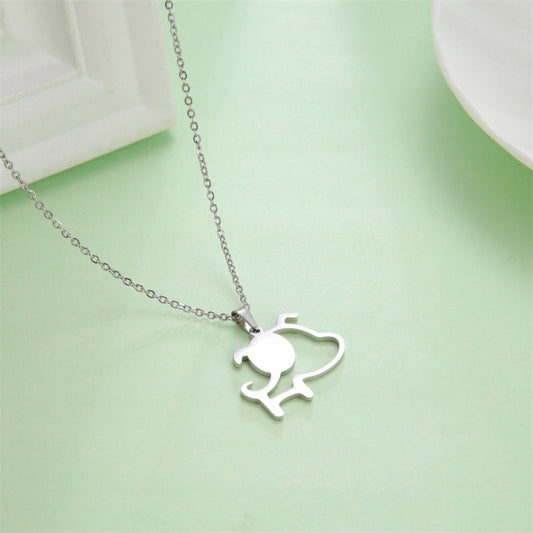 Lofaris Custom Anti-Oxidation Silver Little Pet Dog Name Necklace