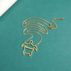 Lofaris Custom 18k Gold Plated Little Turtle Name Necklace