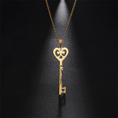Lofaris Custom 18k Gold Plated Love Key Name Necklace