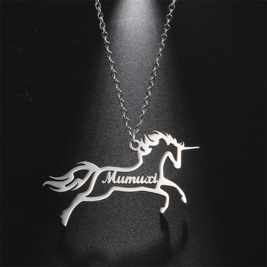 Lofaris Custom 18k Gold Plated Unicorn Name Necklace