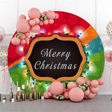 Load image into Gallery viewer, Lofaris Custom Circle Light Merry Chrismas Party Backdrop