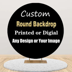 Lofaris Custom Design Round Black Party Photo Backdrop Banner