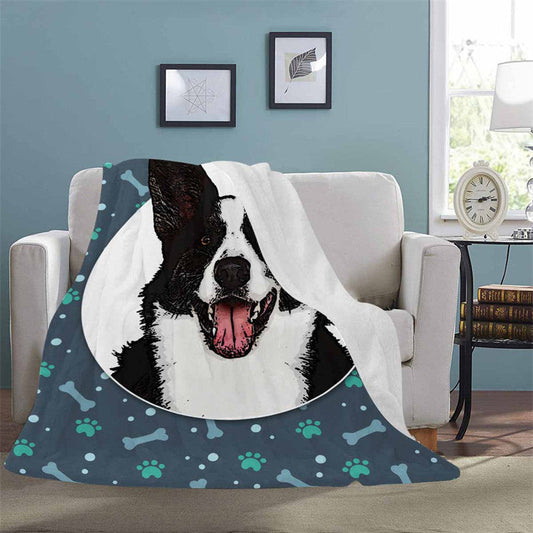 Lofaris Custom Dog Paw Portrait Photo Soft Blanket For Gift