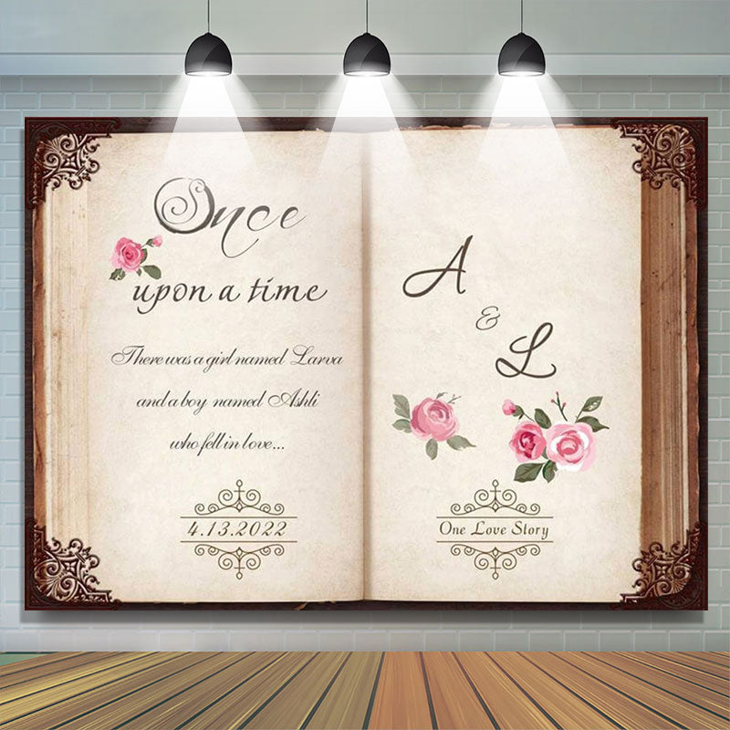 Lofaris Custom Floral Storybook Wedding Birthday Backdrop