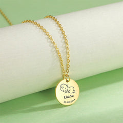 Lofaris Custom Little Sleepy Baby 18k Gold Plated Name Necklace