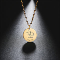 Lofaris Custom Little Sleepy Baby 18k Gold Plated Name Necklace