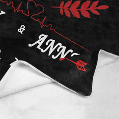 Lofaris Custom Photo Black Throw Blankets Gift for Couples
