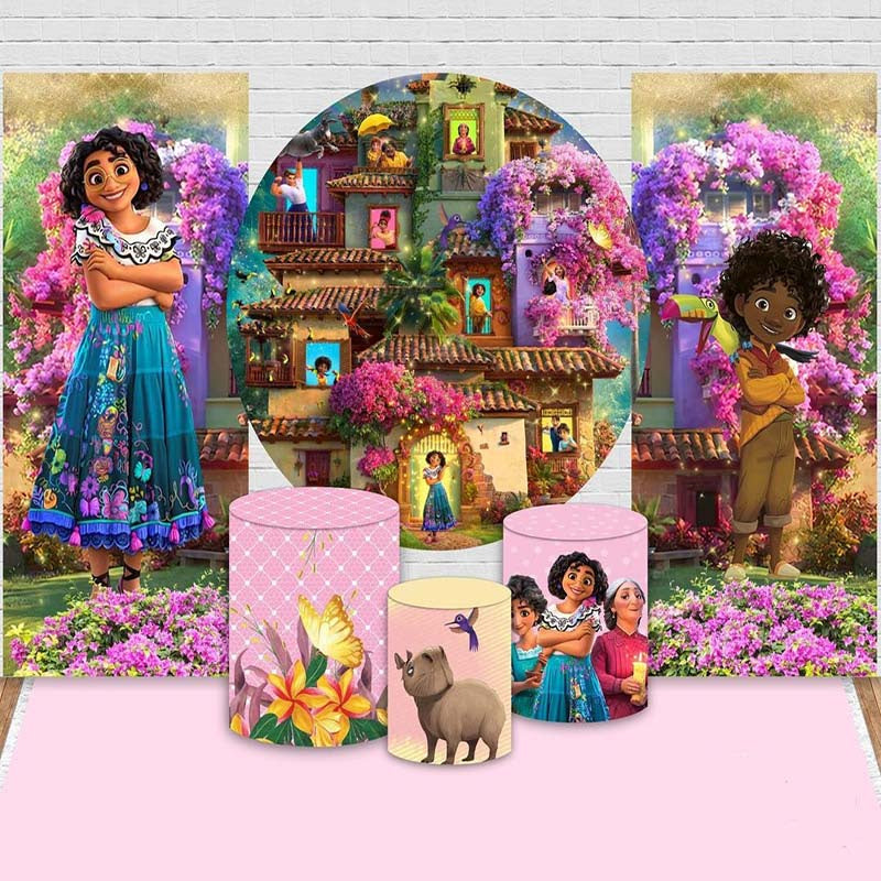 Custom Round Backdrop Kit with Rectangular Panel