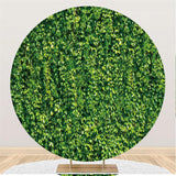 Load image into Gallery viewer, Lofaris Custom Round Simple Green Leaves Baby Shower Backdrop