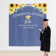 Lofaris Custom Sunflower Graduation Backdrop Banner