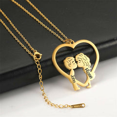 Lofaris Custom Sweet Boy And Girl 18k Gold Plated Name Necklace