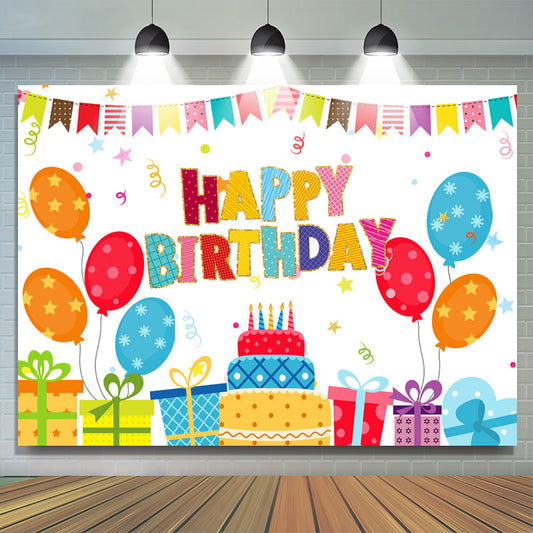 Lofaris Cute And Lovely Balloon Gifts Happy Birthday Backdrop