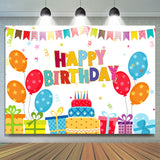 Load image into Gallery viewer, Lofaris Cute And Lovely Balloon Gifts Happy Birthday Backdrop