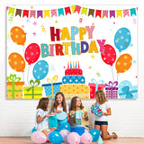 Load image into Gallery viewer, Lofaris Cute And Lovely Balloon Gifts Happy Birthday Backdrop