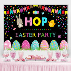 Lofaris Cute Animal Graffiti Egg Hop Easter Party Backdrop