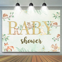 Lofaris Cute Animal Green Baby Shower Backdrop for Photoshoot