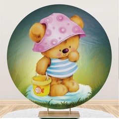 Lofaris Cute Cartoon Bear Bokeh Round Backdrops for Baby