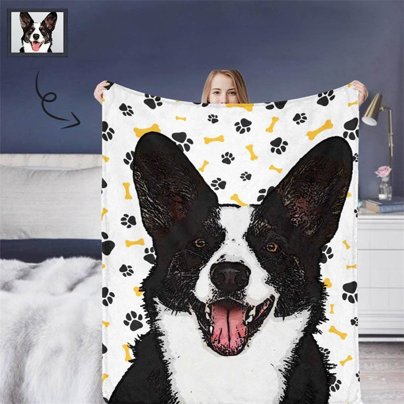 Lofaris Cute Dog Photo Custom Throw Blanket as Souvenir