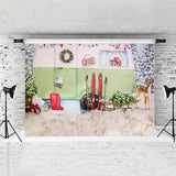 Load image into Gallery viewer, Lofaris Cute Elk Flag White Snowtree Winter Backdrop For Party