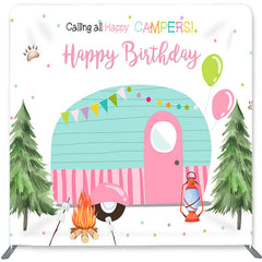 Lofaris Cute House Balloons Double-Sided Backdrop for Birthday