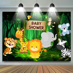 Lofaris Cute Little Animals And Forest Baby Shower Backdrop