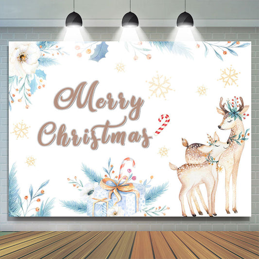Lofaris Cute Little Deer and Mother Chritmas Backdrop